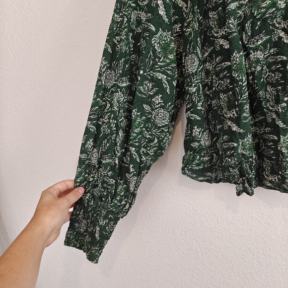 Anthropologie Green Floral Blouse - Picture 7 of 13